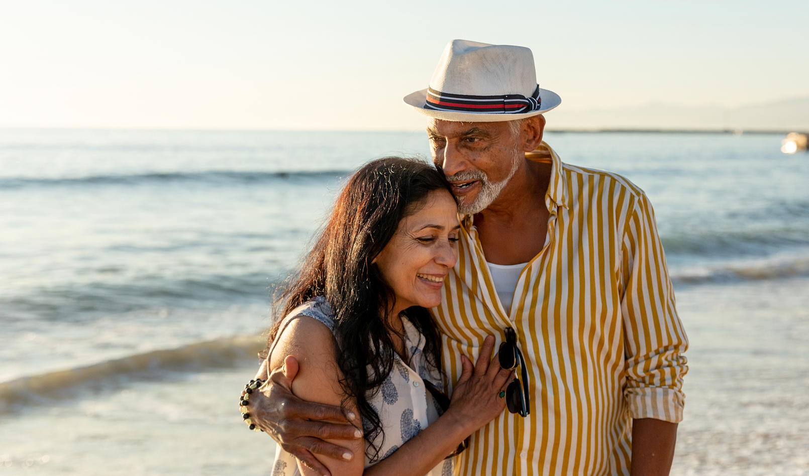 A married couple on the beach